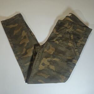 Joie Womens Camo Pants Size 31 Mid Rise Skinny‎ Ankle Zip Military Style Outdoor